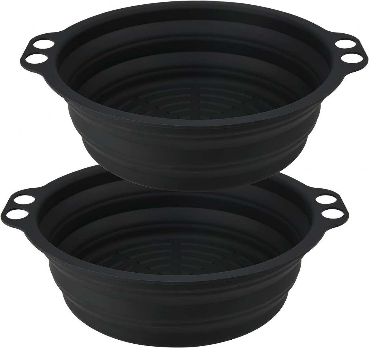 Set de 2 vase pliabile pentru friteuza cu aer Hotder. silicon, negru, 19,5 x 6,3 x 15,5 cm