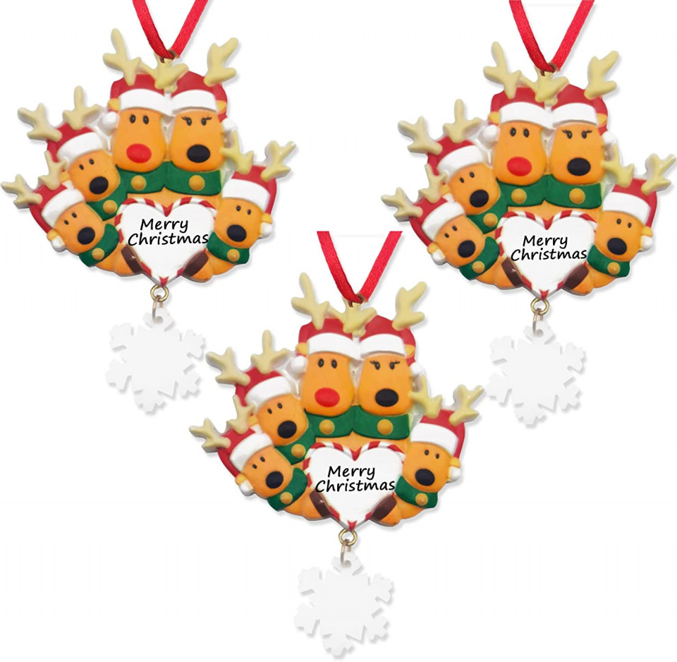 Set de 3 ornamente pentru Craciun QETRABONE, model reni, rasina, multicolor chilipirul-zilei.ro/ imagine noua