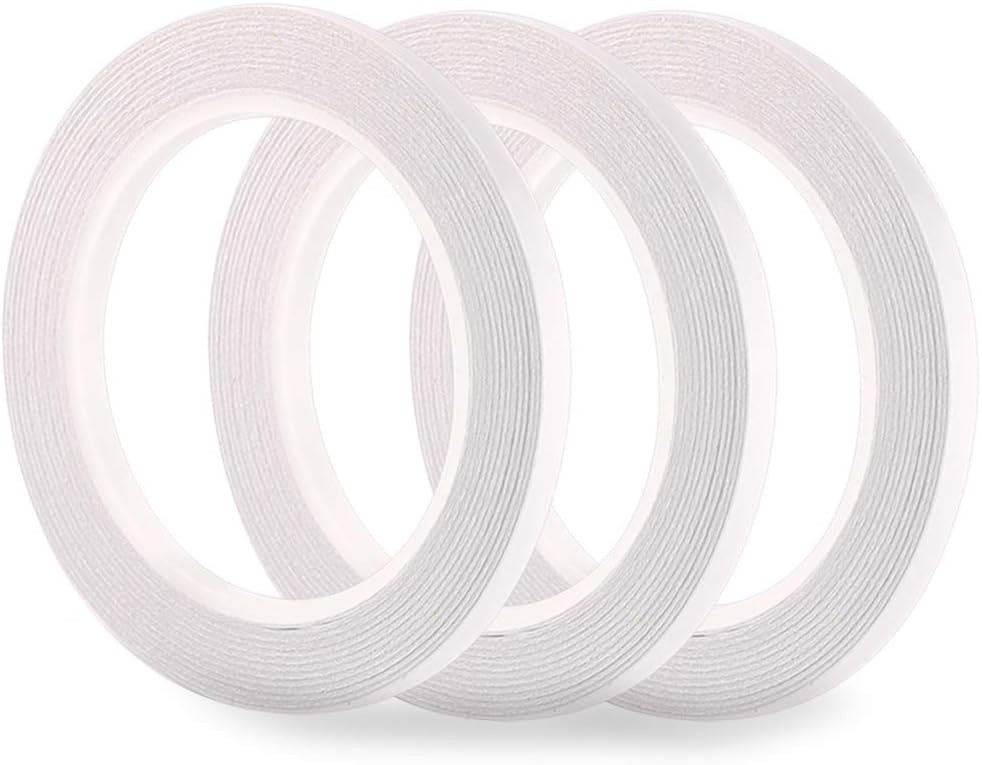 Set de 3 role adezive pentru mestesuguri Fepito, bumbac, alb, 30 m x 6 mm