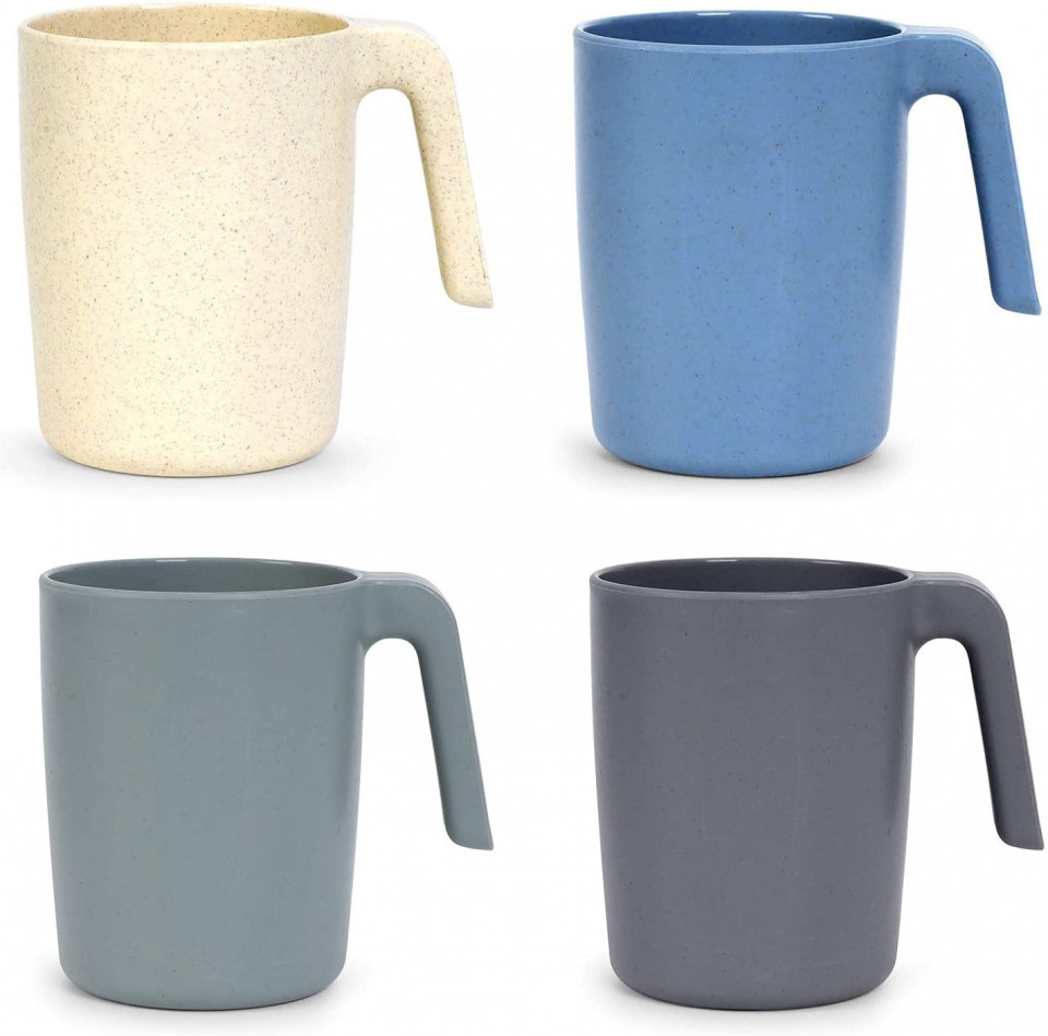 Set de 4 cani Showithgreen, multicolor, plastic, 450 ml