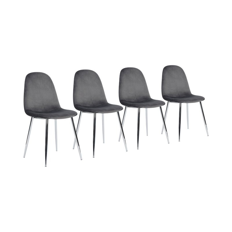 Set de 4 scaune Santa Clara, textil, gri/argintiu, 86 x 43 x 46 cm chilipirul-zilei.ro/ pret redus