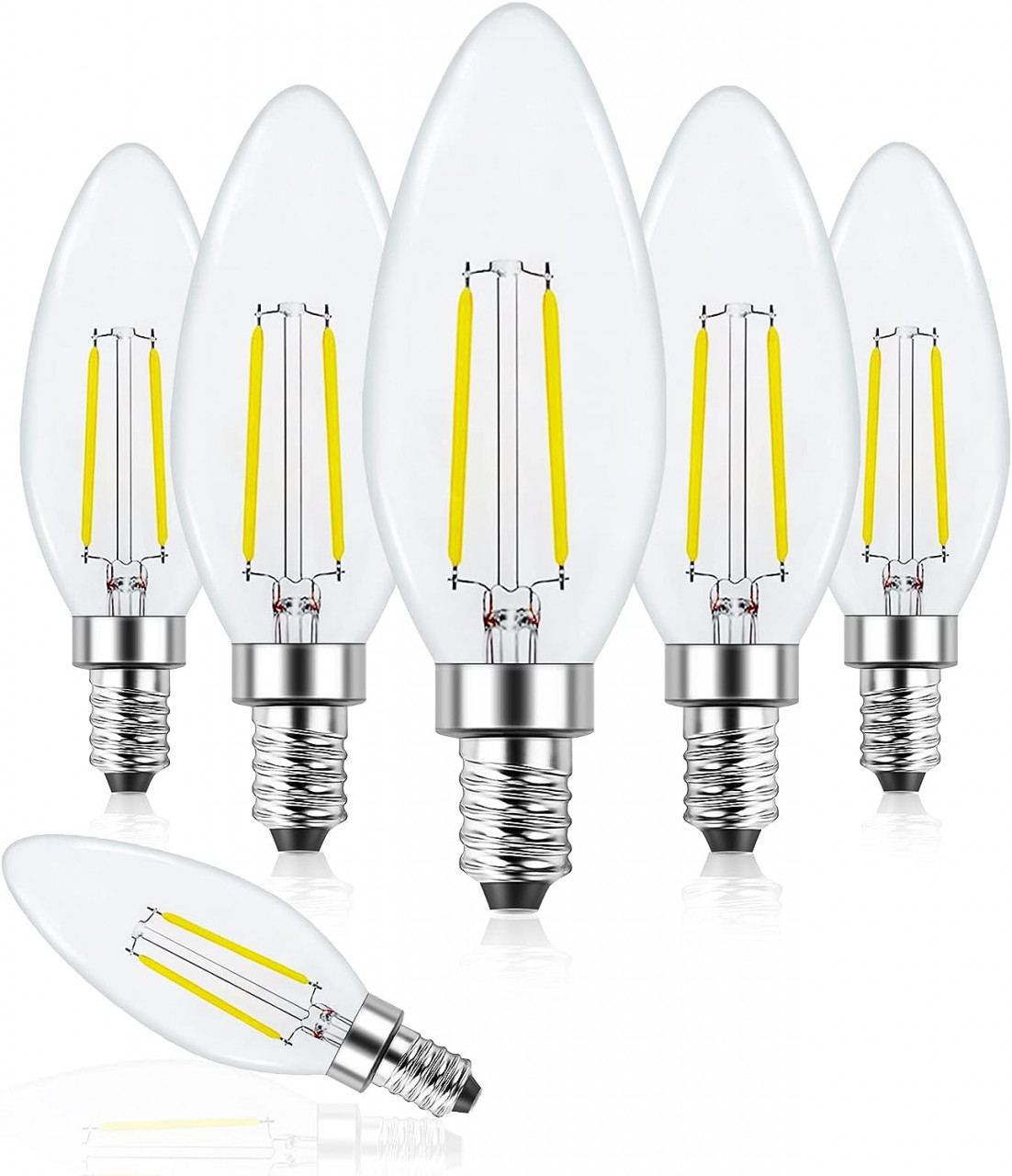 Set de 5 becuri BOOHENKA, LED, E14, metal/sticla, 10,3 x 3,5 cm chilipirul-zilei.ro/ imagine 2022
