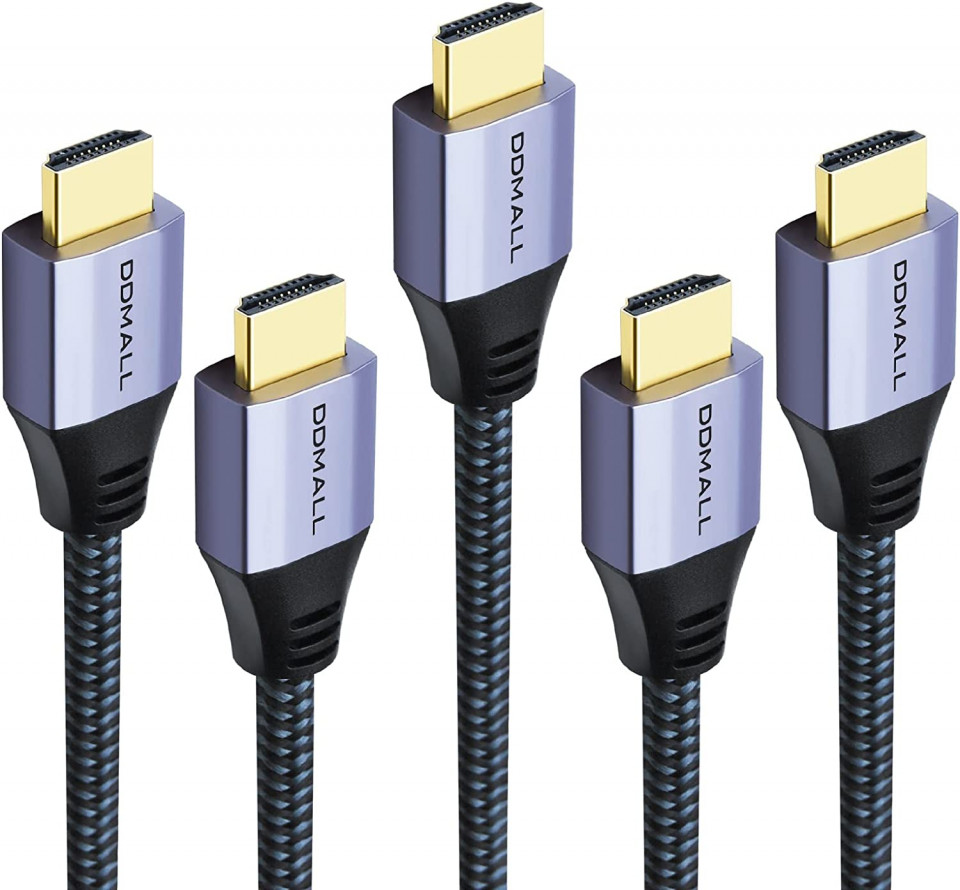Set de 5 cabluri HDMI DDMALL, 8K, mov, 1,8 m 18