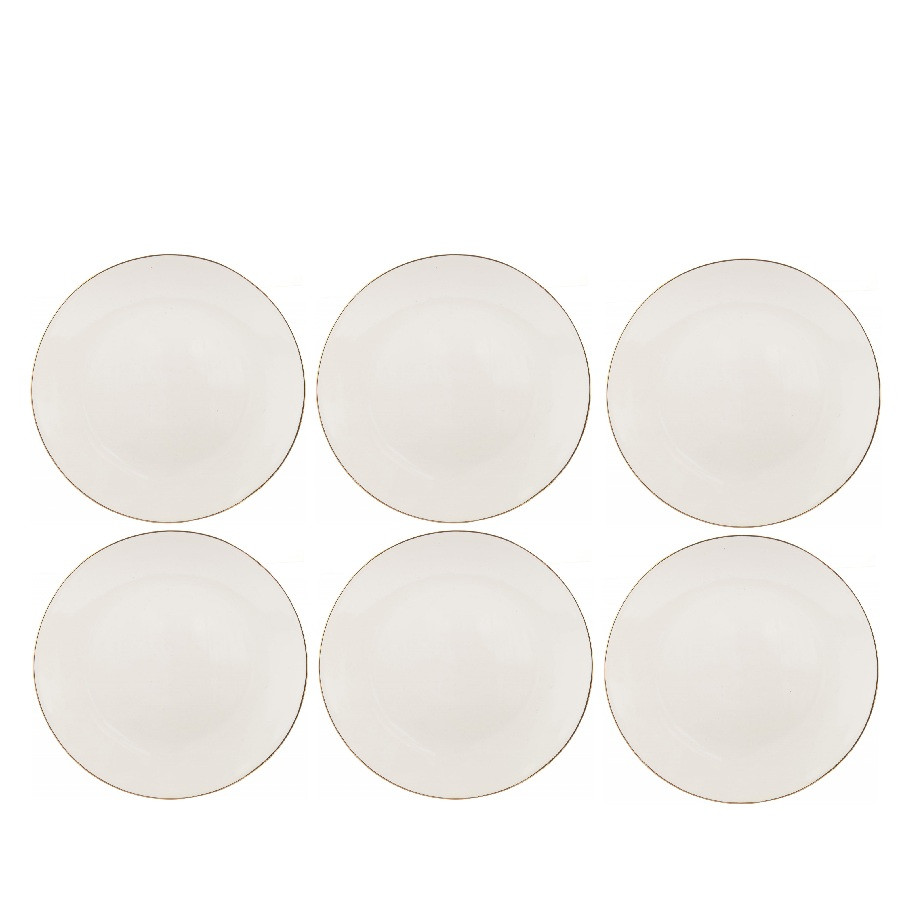 Set de 6 farfurii Allure, ceramica, alb/auriu, 26 cm de la chilipirul-zilei imagine noua