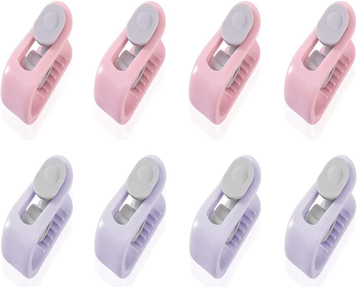 Set de 8 cleme pentru pilota Bobozhong, plastic, violet/roz/gri, 5,2 x 2,3 x 2 cm