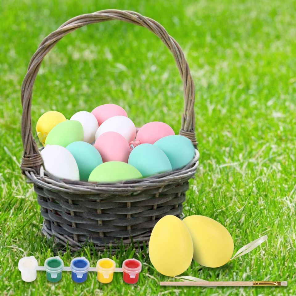 Poze Set de cos cu 15 oua de Paste cu vopsea pentru pictat FORMIZON, plastic, multicolor