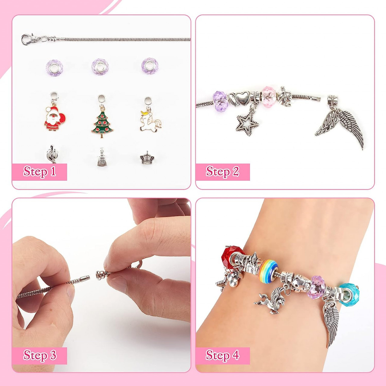 Poze Set de creatie bijuterii pentru copii TsuperU, metal, multicolor, 40 piese