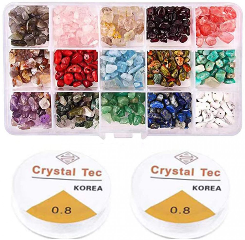 Set de margele pentru bijuterii Loscrew, cristal, multicolor