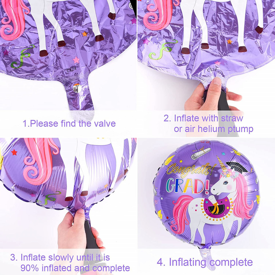 Poze Set de petrecere pentru 29 ani Colmanda, latex/folie, model unicorn, multicolor, 32 piese