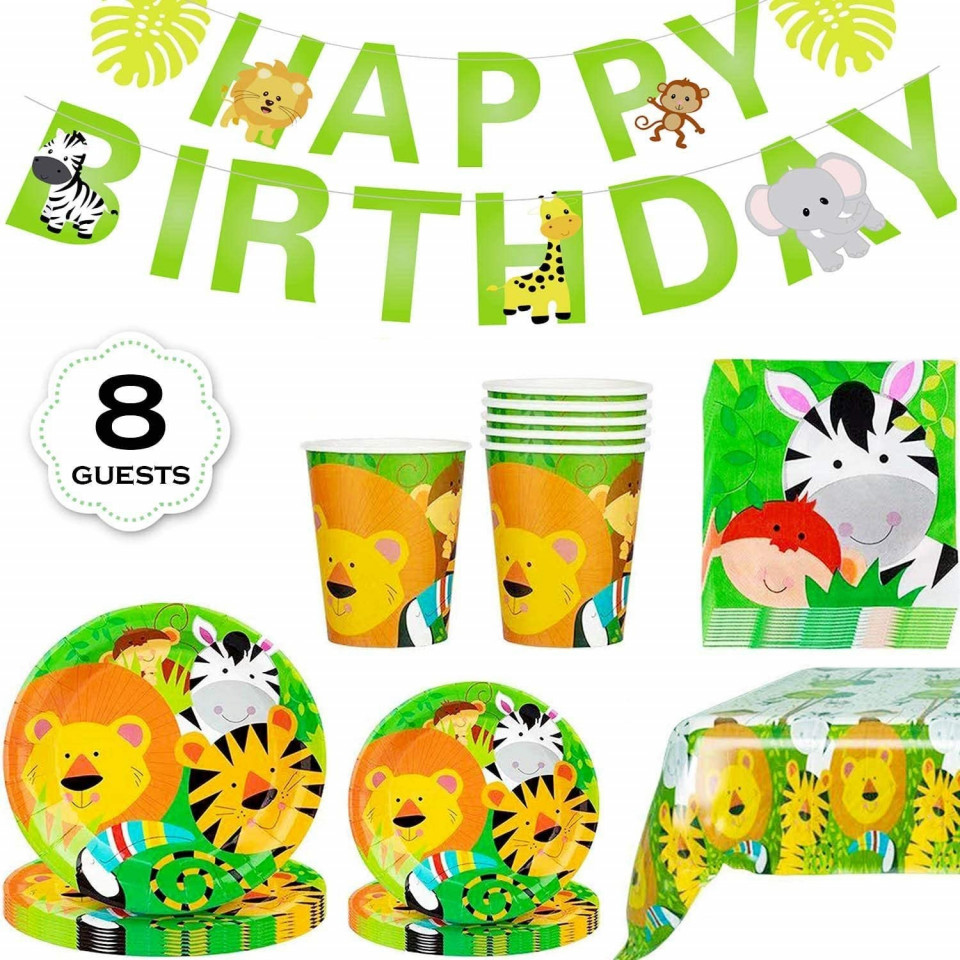 Set de vesela pentru petrecere YiRAN, 8 persoane, carton, multicolor