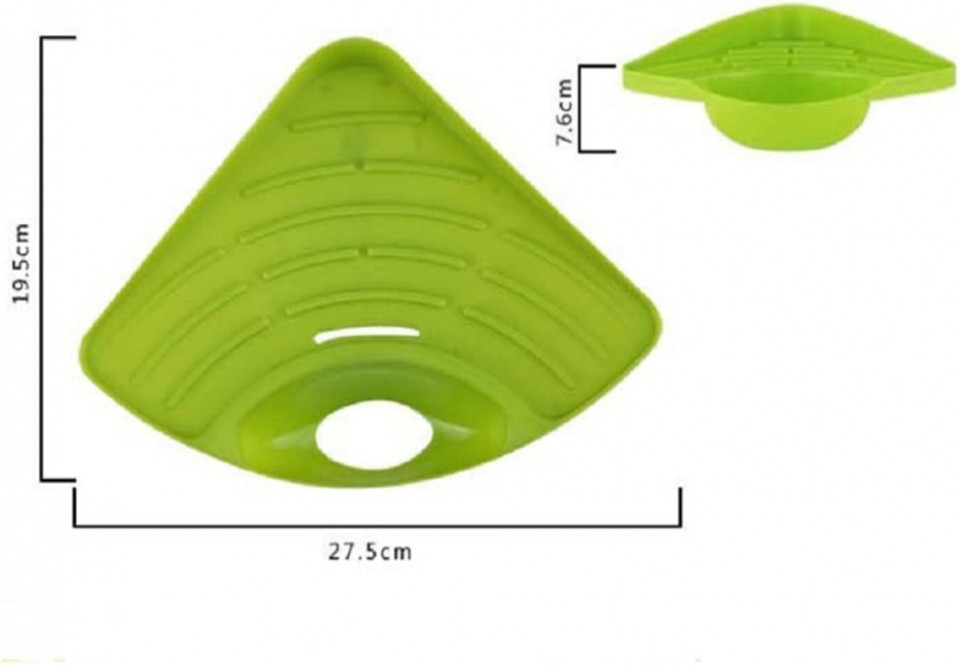 Poze Suport pentru buretele de vase SwirlColor, plastic, verde, 27,5 x 19,5 x 7,6 cm