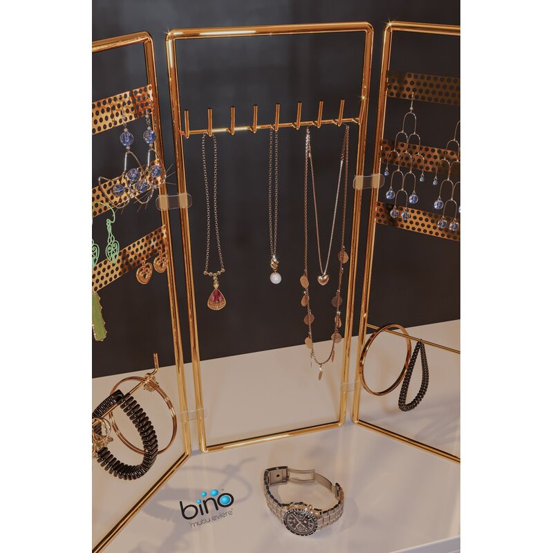 Suport pentru chei/bijuterii Hanah Home, metal, auriu, 40 x 4 x 45 cm image1