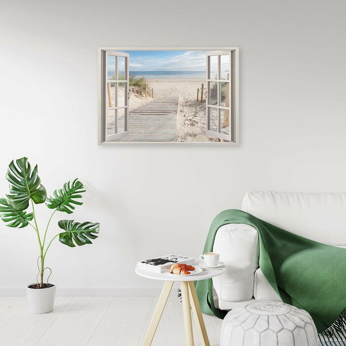 Tablou Canvas „Window to the Beach”, 60 x 90cm chilipirul-zilei.ro/