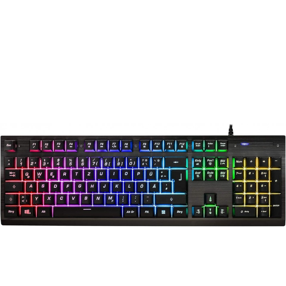Tastatura multimedia Shenzhen Zhuoyi Electronics Co. Ltd cu cablu USB 1.7 m, iluminare cu LED, multicolor 1.7 imagine noua idaho.ro
