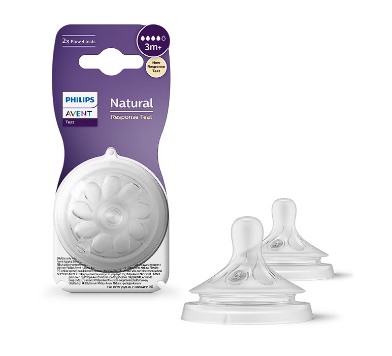Tetina Philips Avent Natural Response SCY964/02, + 3 luni, tetina care functioneaza ca sanul mamei, tetina fara scurgeri, debit 4, fara BPA, 2