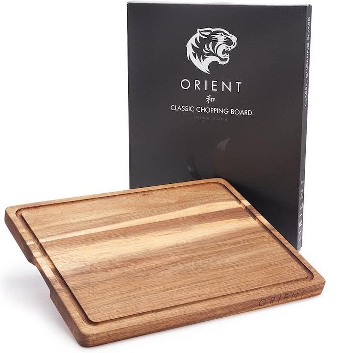 Tocator din Lemn Natural de Salcam, Orient, Canelura pentru scurgerea sucului, 40.5 x 30.5 cm, Resigilat, Grad A