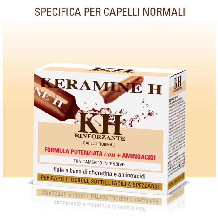 Tratament Keramine H cu cheratina, energizant, pentru reconstructie avansata a firelor de par 10 fiole x 10ml