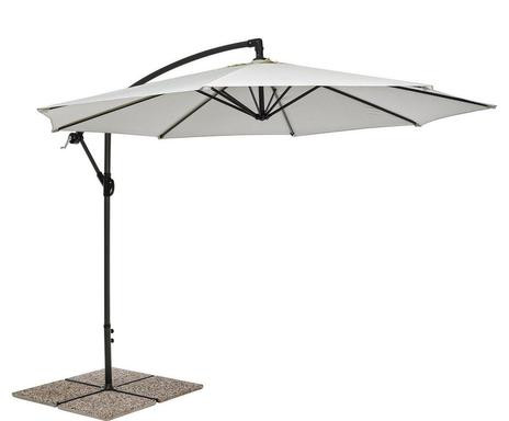 Umbrela de soare Texas, metal/poliester, alb/negru, 260 x 300 cm 260