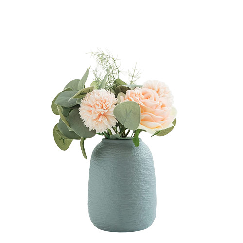 Vaza rotunda pentru flori Hewory, ceramica, gri, 14.5X10cm 14.5X10cm