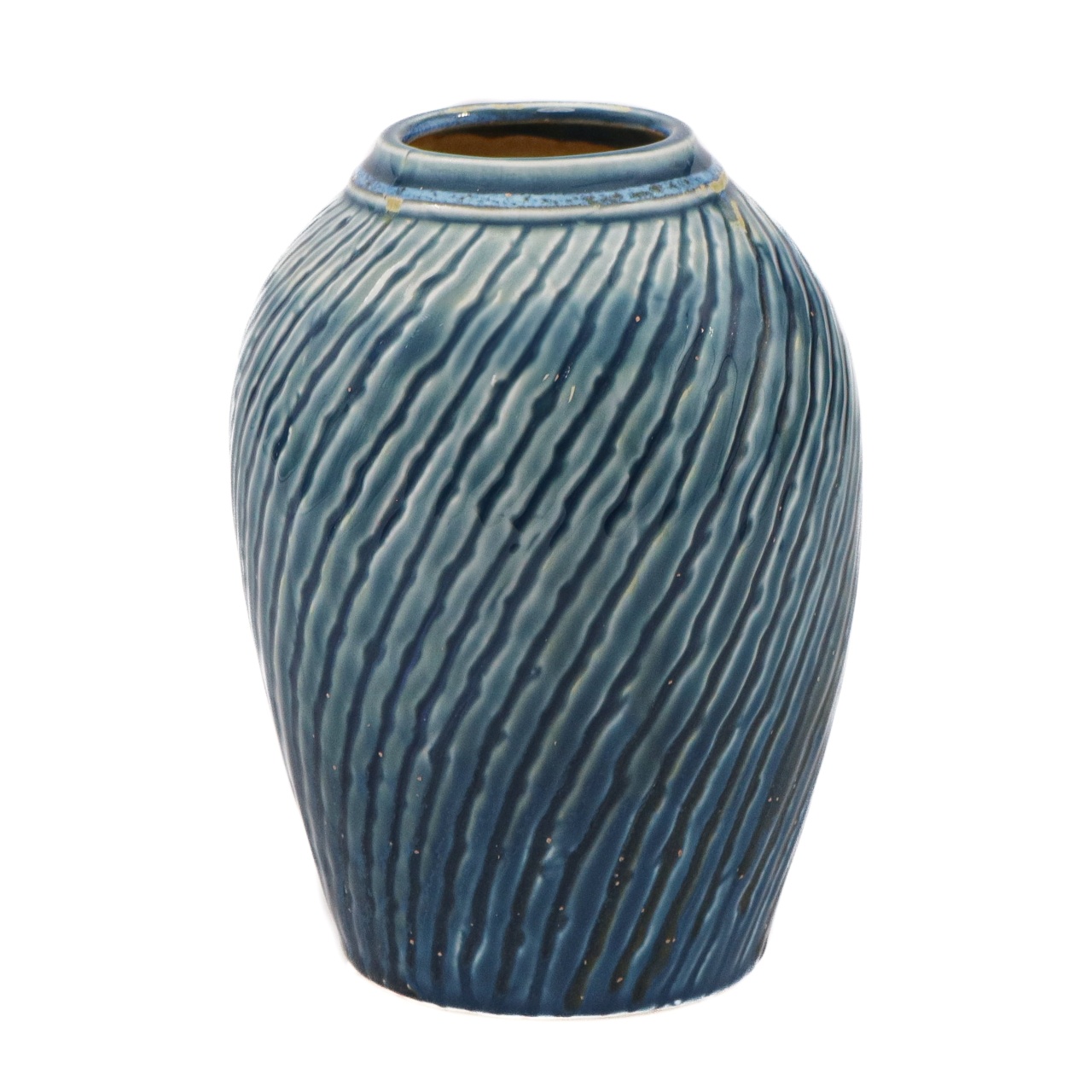 Vaza Shell, Ceramica, Albastru, 18cm
