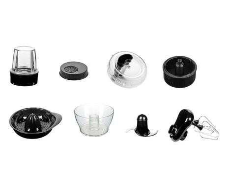 Accesorii pentru robotul de bucatarie H.Koenig MX18, 8 piese, transparent/negru Accesorii