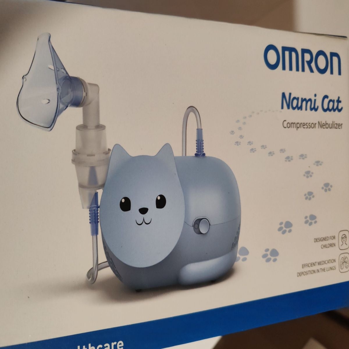 Aparat aerosoli cu compresor OMRON Nami Cat, include masca pentru copii, kit nebulizare, Resigilat, Grad A