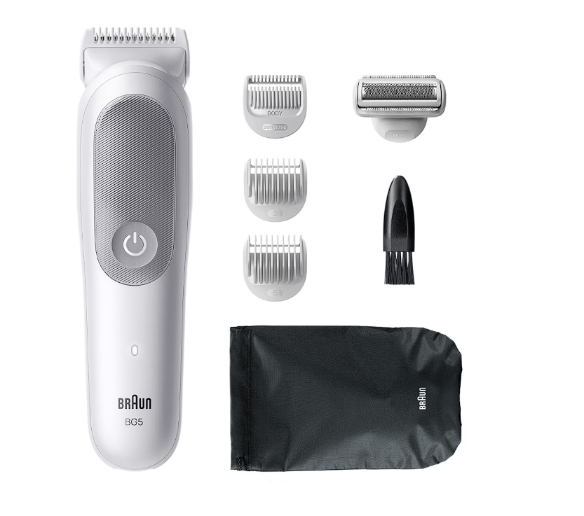 Aparat de ingrijire corporala Braun Seria 5 BG5550, +6 Accesorii de ingrijire: 3 Piepteni, 1 Cap de ras, 1 Saculet, 1 Perie de curatare, Tehnologie