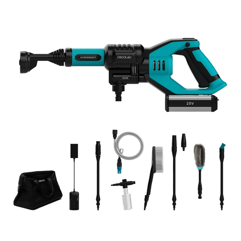 Aparat de spalat cu presiune Cecotec HydroBoost 10200 Liberty Pro, Baterie cu autonomie 55 minute, 180 W, 24 bar, 180 l/h, Moduri Eco, Turbo