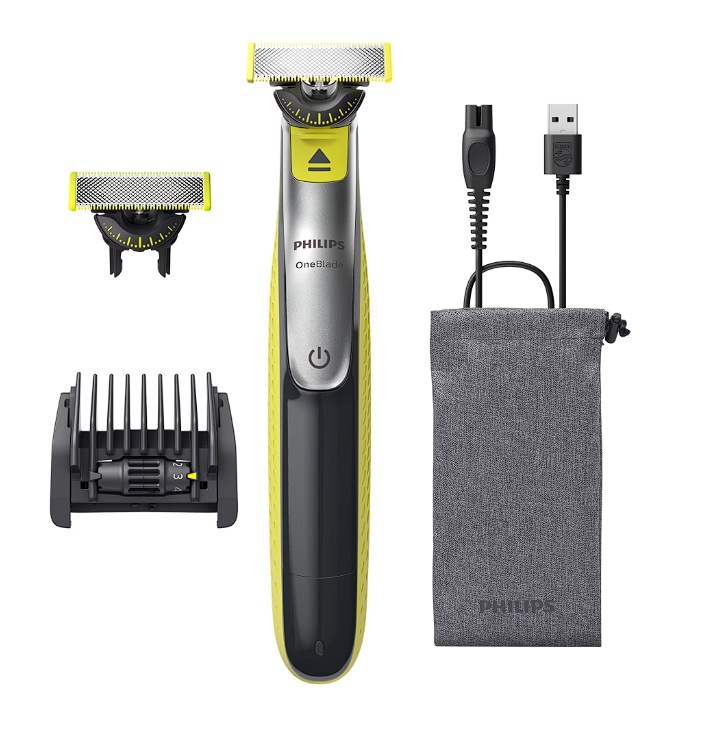 Aparat hibrid de barbierit si tuns barba PHILIPS OneBlade 360 QP2734/31, pieptene reglabil 5 in 1, reincarcabil, umed si uscat, 60 min, USB-A, husa,