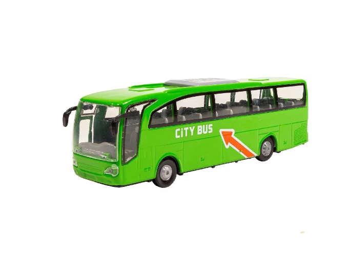 Autobuz de calatorie City Bus, de jucarie, pentru copii, din plastic, verde