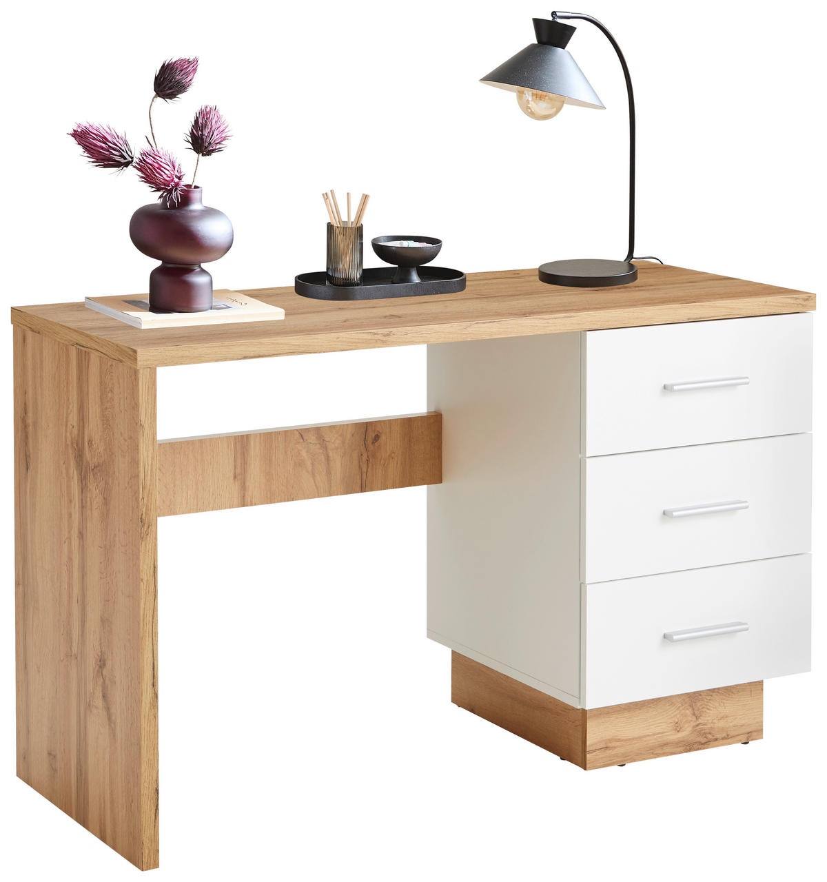 Birou de casă 120/50/75 cm, alb, stejar Wotan, 120/50/75 cm