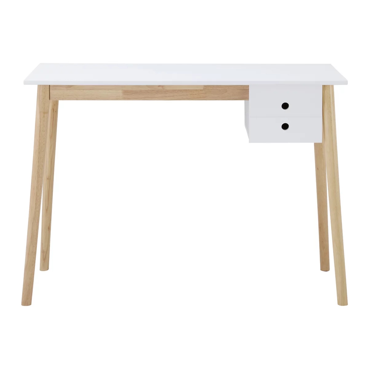 Birou Melanie White din lemn masiv/MDF, 106x48 cm
