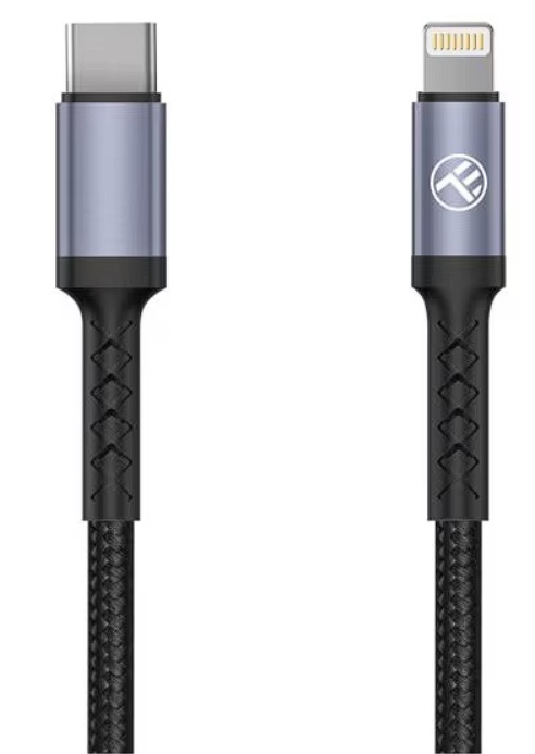 Cablu Tellur Type-C to tip Lightning, 3A, PD30W, 2m, Nailon, Negru, Resigilat, Grad A