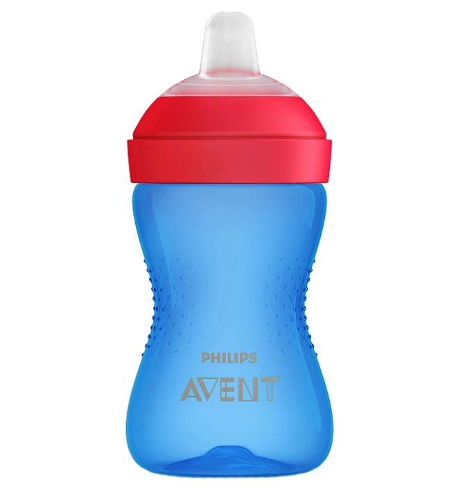 Cana Philips Avent SCF802/01, 300 ml, 9 luni +, Albastru/Rosu, Resigilat, Grad A