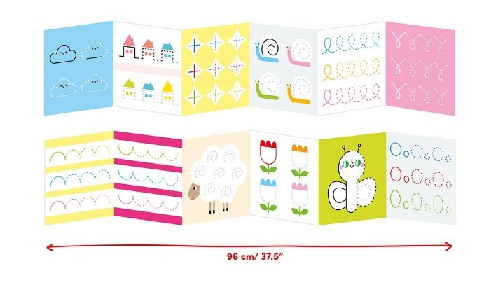 Carte de colorat si trasat linii pentru copii Banana Panda Ready To Trace Beginner Lines, imagini din natura, 23 ilustratii de trasare si colorare, 2
