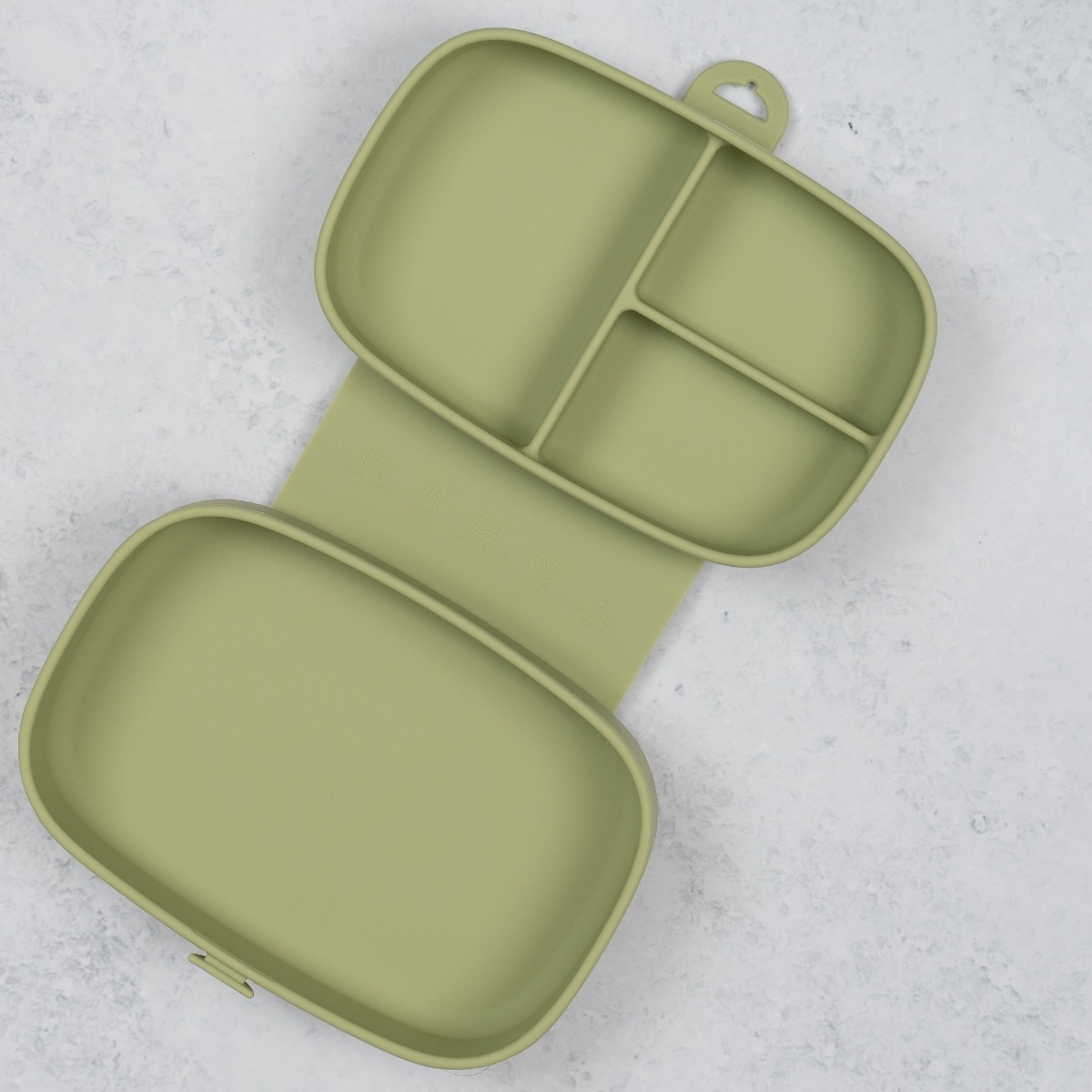 Caserola compartimentata din silicon cu ventuza, AppeKids Magic Box - Raw Green