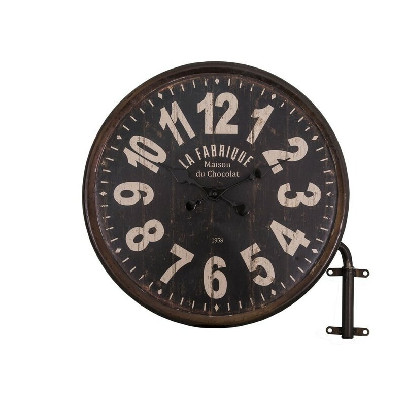 Ceas de perete Marbleton, metal, negru, 30 x 49 x 5 cm chilipirul-zilei.ro
