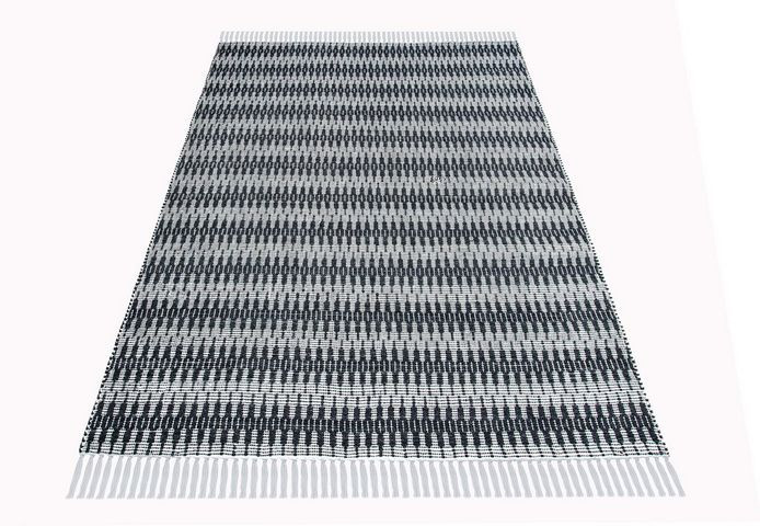 Covor Timbers, textil, negru/gri, 60 x 90 cm