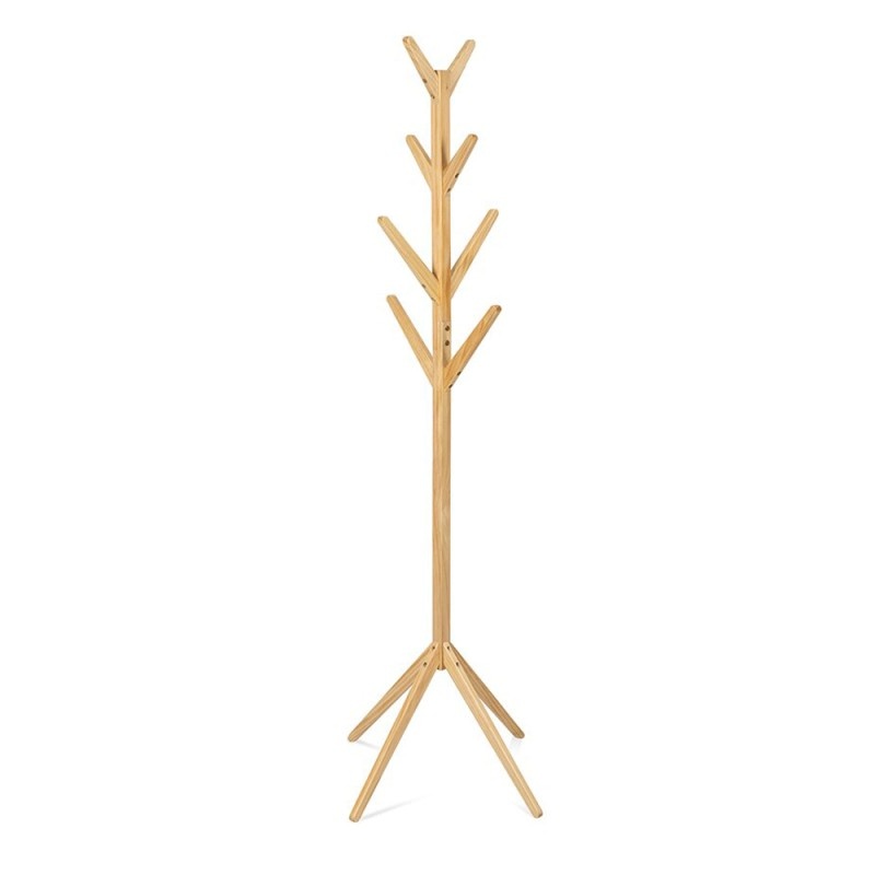 Cuier lemn masiv tip pom KL Tripoli, 8 agatatori, de podea, 60 x 60 x 168 cm, stejar natur