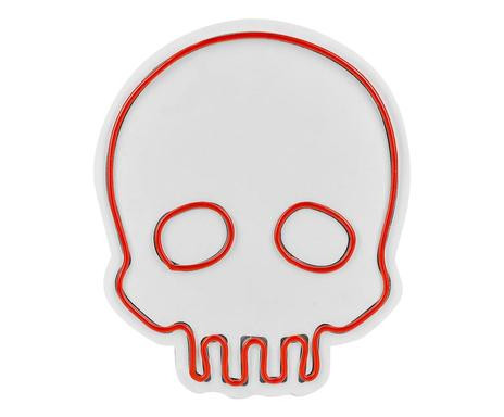 Decoratiune de perete Skull, LED, alb/rosu Alb/Rosu