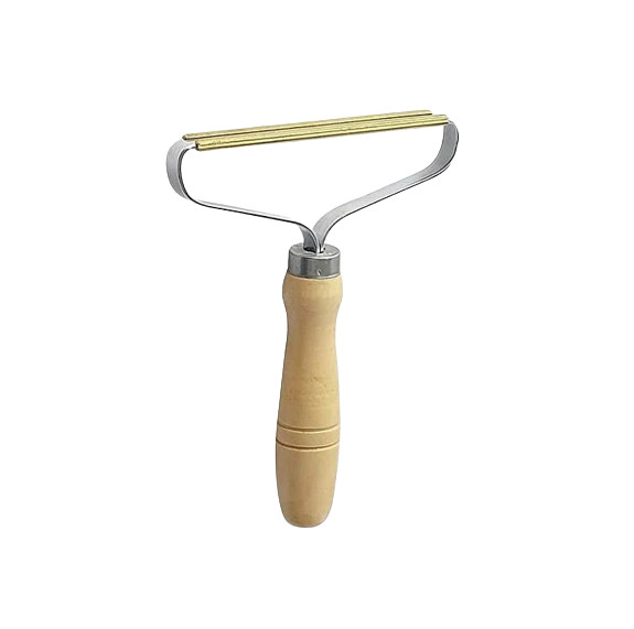 Dispozitiv de indepartare a scamelor Chang, metal/lemn, auriu/argintiu/natur, 14 x 18 cm