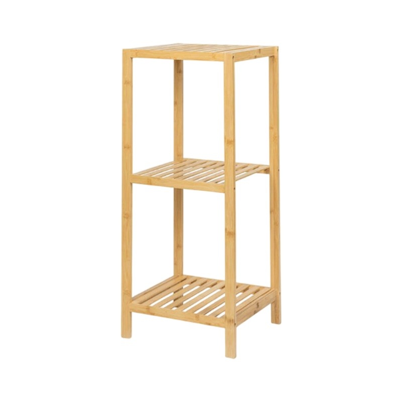 Etajera depozitare si organizare KL271, cu 3 rafturi, lemn, 33x37x80 cm, multifunctional, natur