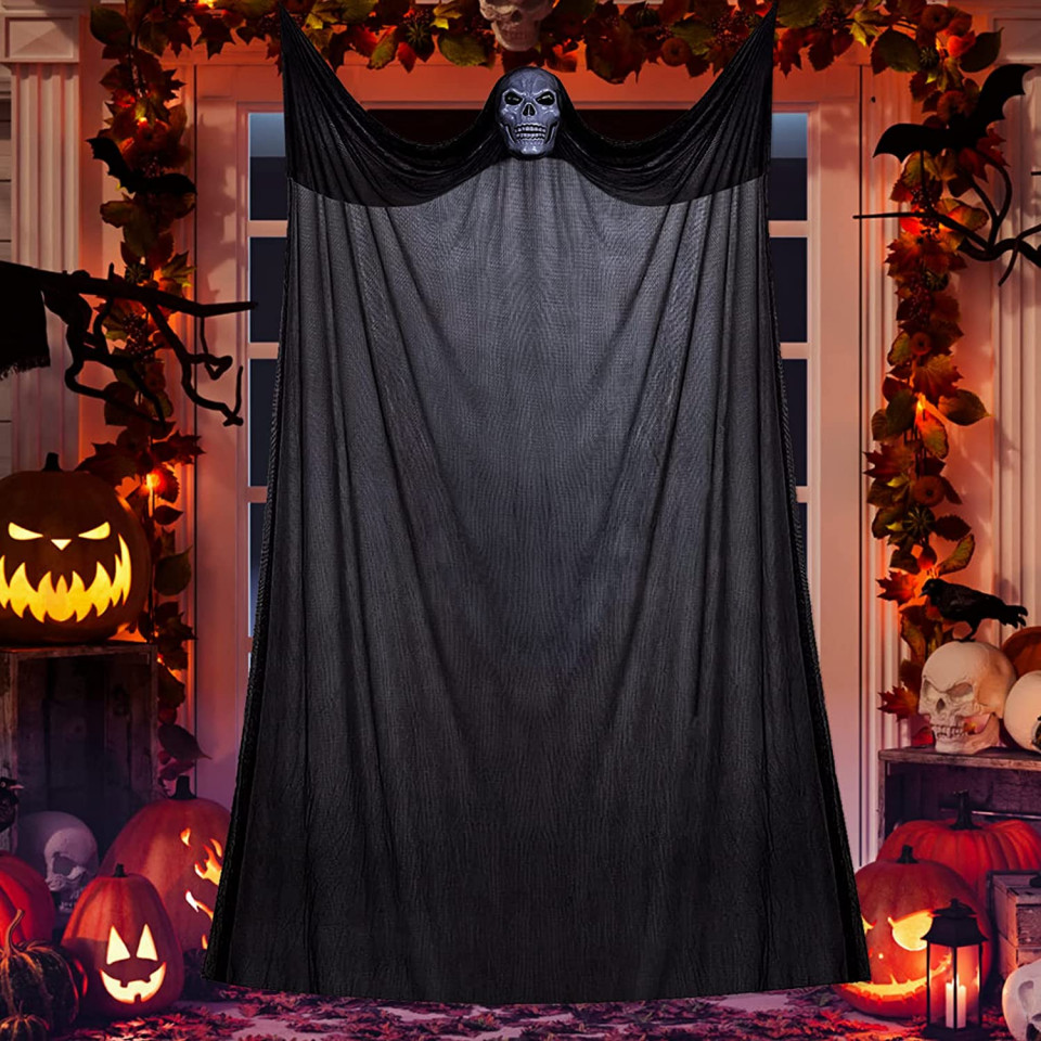 Fantoma plutitoare Halloween FORMIZON, textil, negru/alb, 3,3×1,8 33x18 imagine noua 2022