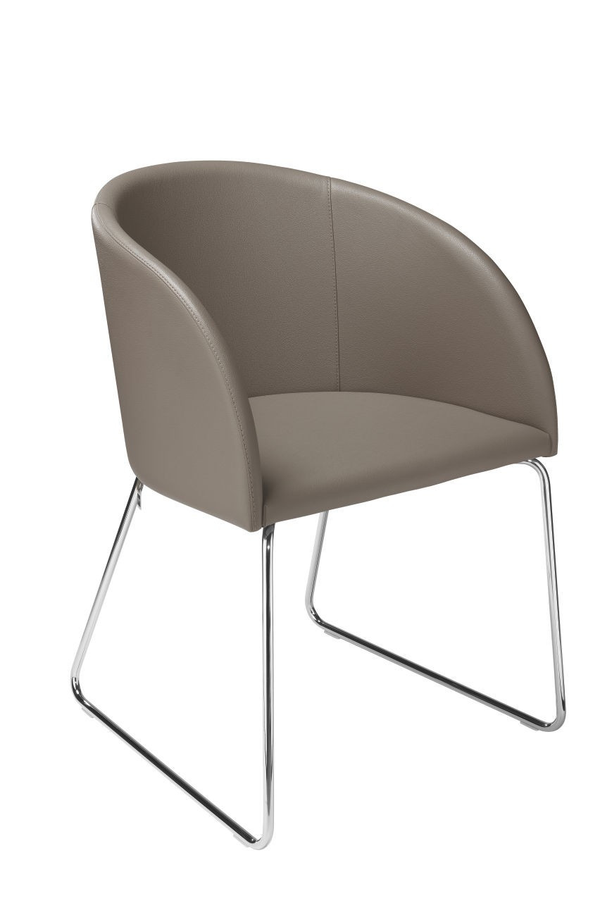 Fotoliu Shell, piele PU/metal, gri inchis/argintiu, 79,5 x 55,5 x 57 cm