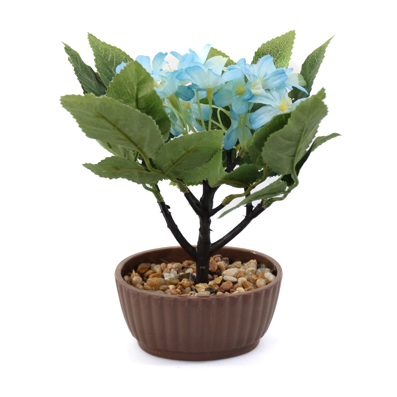 Ghiveci Cu Flori Artificiale, Albastru, 22cm