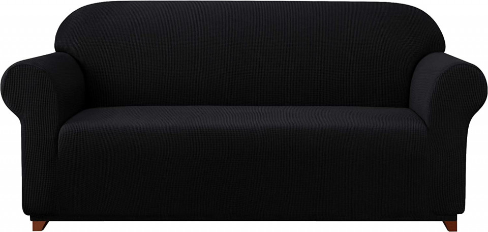 Husa de protectie pentru canapea Subrtex, poliester/spandex, negru, 295 x 104 x 106 cm 104 imagine noua somnexpo.ro