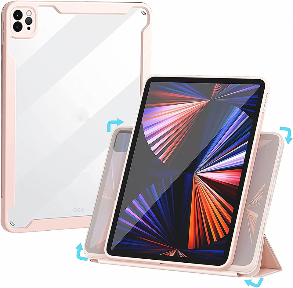 Husa de protectie pentru iPad ProTasnme, plastic, roz, 11 inch