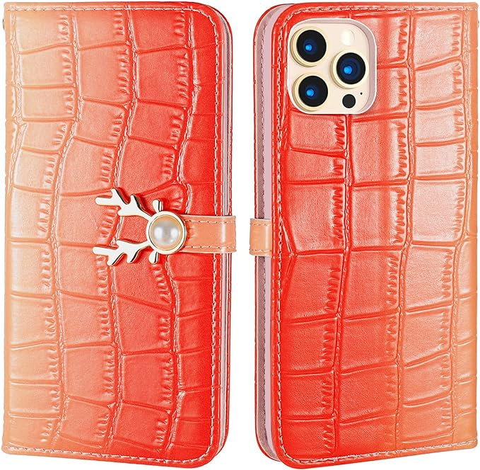 Husa de protectie pentru iPhone 13 Pro Aisenth, piele PU, rosu, 6,1 inchi