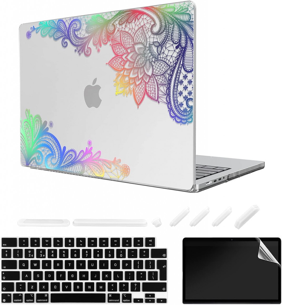 Husa de protectie pentru laptop MacBook Pro 14 TeDaWen, policarbonat, multicolor, 32.5 x 23.1 x 2.6
