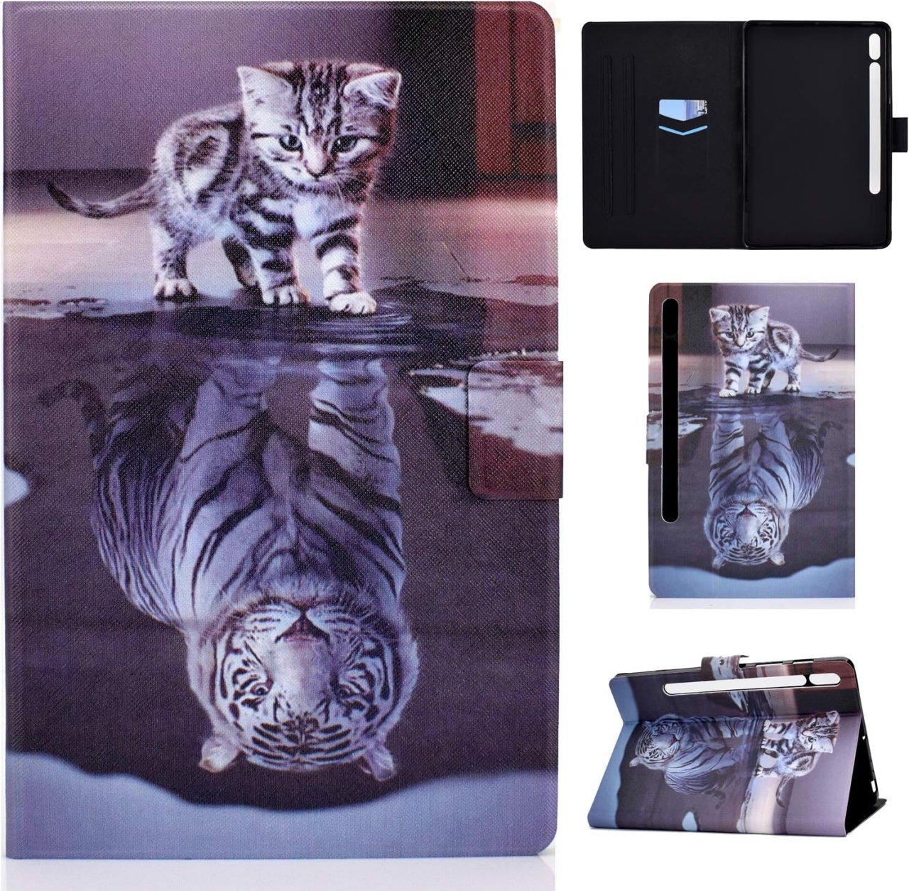 Husa de protectie pentru Samsung Galaxy Tab S7 2020 L&Btech, TPU/piele PU, multicolor, 11 inchi
